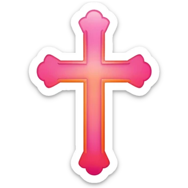 Orange and pink gradient Cross sticker