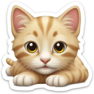 Cute kitten laying  sticker