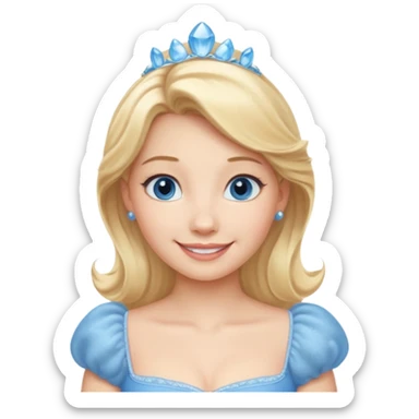Cinderella with blonde hair, blue eyes, light blue outfit sticker
