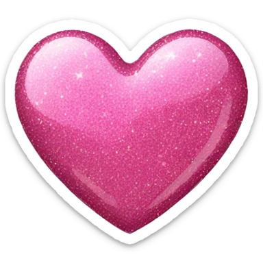 pink heart with glitter sticker