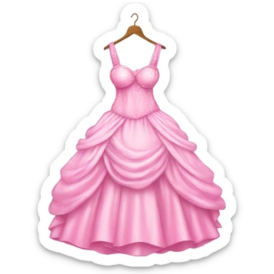 pretty princess dress sparkly pink sticker