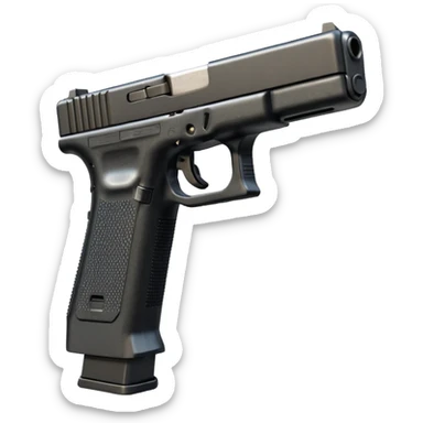 Glock 17 with an extended magazine (big magazine) sticker