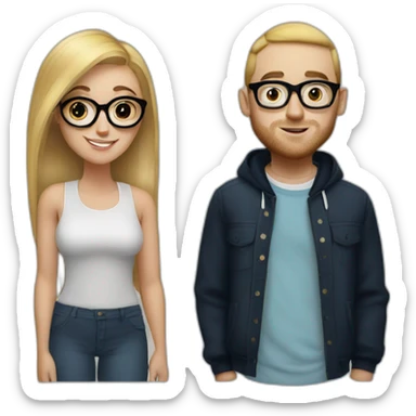 Mac Miller With a blond girl with glasses sticker