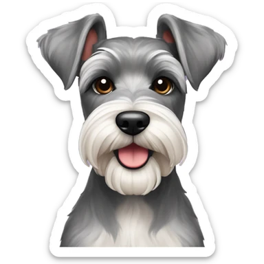 Perrito schnauzer color sal y pimienta con colita feliz sticker