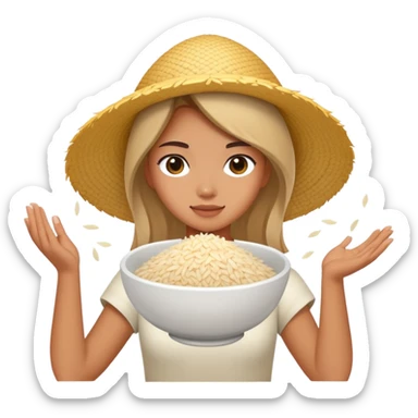 a girl throwing rice sticker