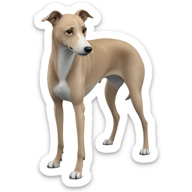 realistic dog standing alone sticker