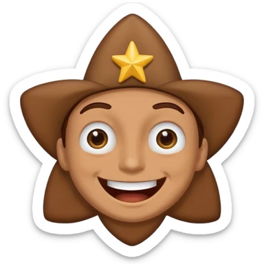 Color de piel moreno los ojos ke sean de estrella riéndose y pelo café hombre  sticker