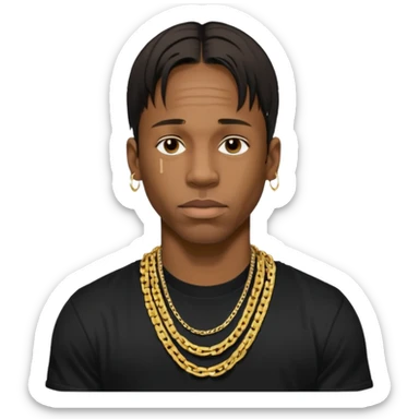 Travis Scott with gold chain necklace  sticker