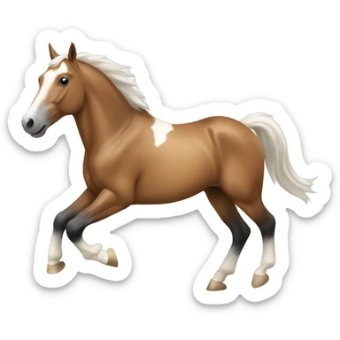 White trotting horse sticker