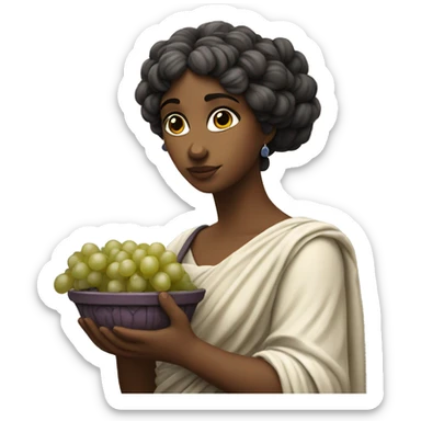 Greek Sappho holds a bunch of grapes in her hand sticker