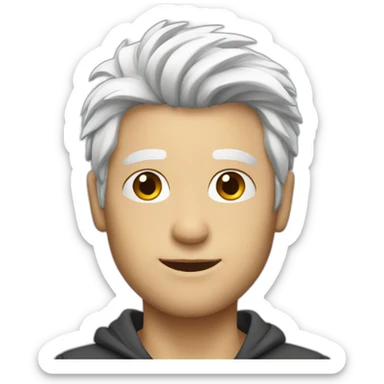 attractive, male, white hair sticker