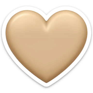 beige heart sticker