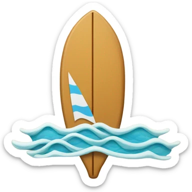 A very simple paddle icon with a small wave motif, sticker