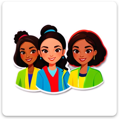 A group of women from every ethnicity sticker