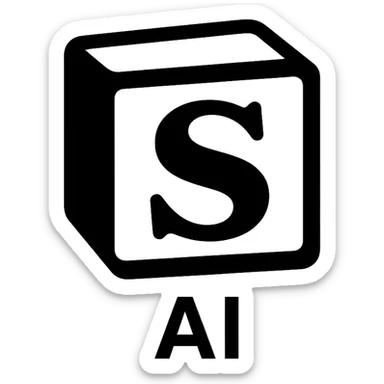 generate logo for my ai company that contains "s" letter, take as a reference notion's logo, but dont copy 100%, use notion's colors

 sticker
