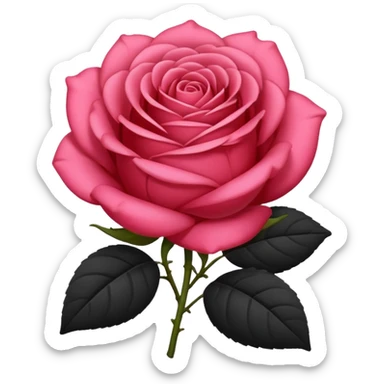 Emoji rosa negra en 2D sticker