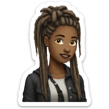 Jeune Femme Dreadlocks noir et détachées  sticker