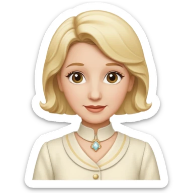 Patty Andrews from The Andrews Sisters with blonde hair, ivory outfit sticker