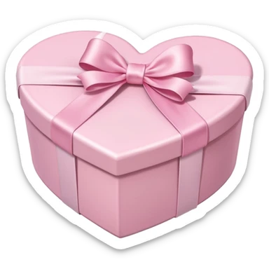 Pastel heart shaped gift box with bow sticker