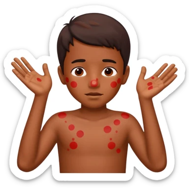 A boy named Sameer, itching and have red spots all over the body sticker