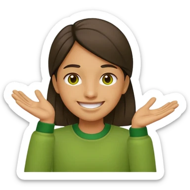 happy face this emoji🤷‍♂️ in green clothes sticker