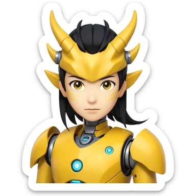 Anime Dragon HumanAndroid Yellow They/Them sticker
