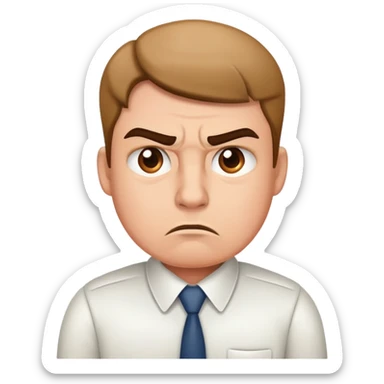 Irritated employee sticker