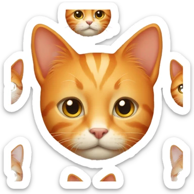 complete orange cat  sticker