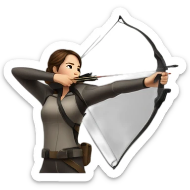 Katniss Everdeen shooting with a bow sticker