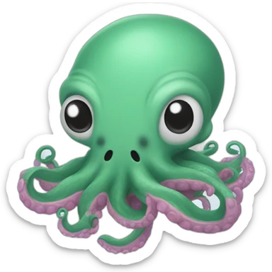 cute kraken with cute face flushing sticker