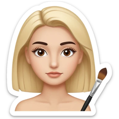 lash and brows done with a eyebrow brush sticker