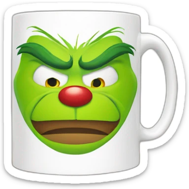 Grinch face mug sticker