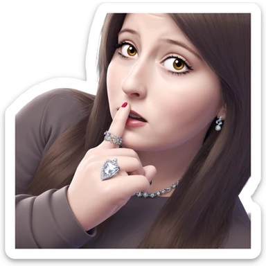 girl with jewelry and intrigue sticker