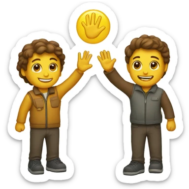 two people high five sticker