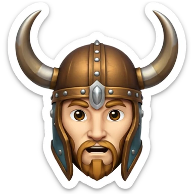 Solo el casco vikingo con cuernos sin cara de persona sticker