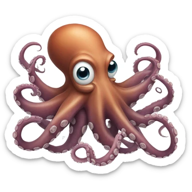 octopus cringing sticker