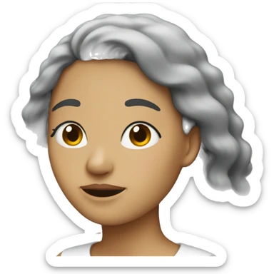 Una mujer durmiendo blanca pelo negro sticker