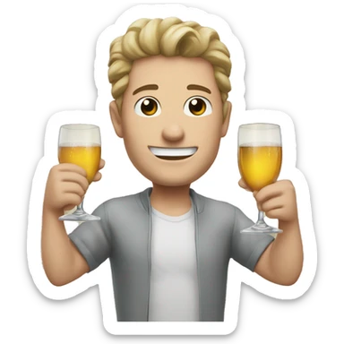 white guy One glass cheers  ￼ sticker