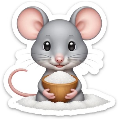 Cute mouse with salt sticker