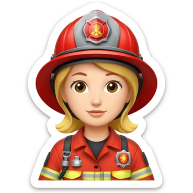 firefighter woman sticker