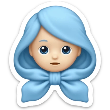 Mache einen coquette emoji ne babyblaue schleife ohne Gesicht nur eine Schleife kein Mensch  sticker