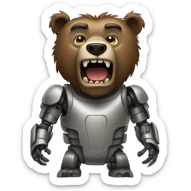 Robot - ferocious - grizzly  sticker