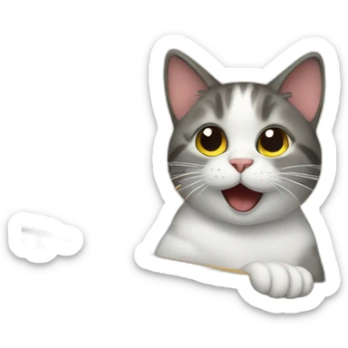 Cat on a boat sticker