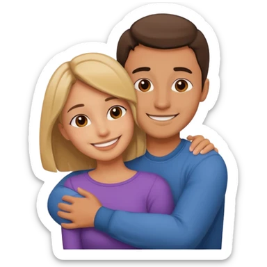 Create a man hug his girlfriend sticker