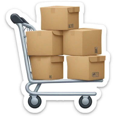 1-D shopping cart filled with boxes sticker
