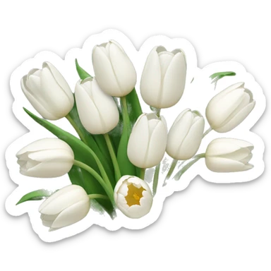 white tulip bouquet  sticker