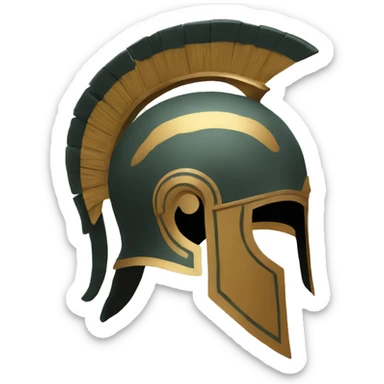 ancient greek helmet logo sticker