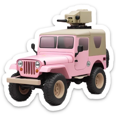 Light Pink Willy’s  army jeep rc car sticker