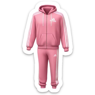 pink adidas sweat suit with white stripes sticker