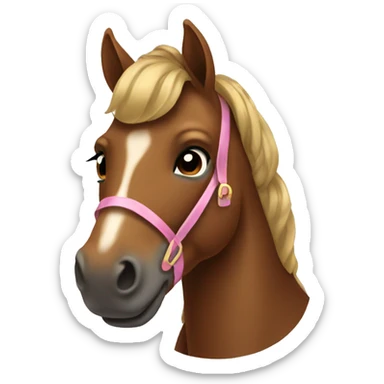 brown horse with a bow on it sticker